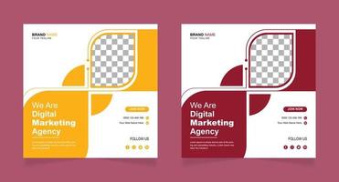 Digital marketing agency social media post and instagram post banner template vector