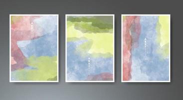 Set of creative hand painted abstract watercolor background. Design for your cover, date, postcard, banner, logo. vector