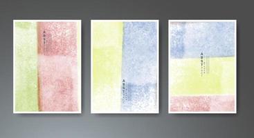 Set of creative hand painted abstract watercolor background. Design for your cover, date, postcard, banner, logo. vector