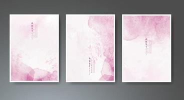 Set of creative hand painted abstract watercolor background. Design for your cover, date, postcard, banner, logo. vector