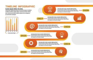 Annual Process Timeline Business Infographic vector