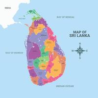 sri lanka mapa con país nombre detalles vector