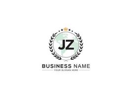 Monogram Jz Logo Letter Design, Luxury JZ Royal Crown Logo Icon Vector