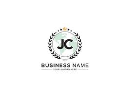 monograma jc logo letra diseño, lujo jc real corona logo icono vector
