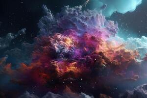 Colorful Cloud Universe Illustration Background with photo