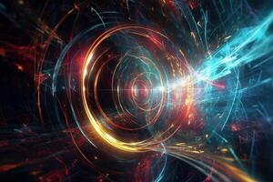 Quantum Realm Technology Abstract Background Illustration with photo