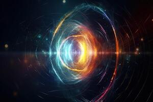 Quantum Realm Technology Abstract Background Illustration with photo