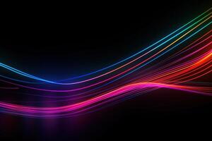 Colorful Neon Light Wave Frame Abstract Background Illustration photo