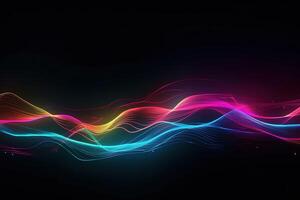 Colorful Neon Light Wave Frame Abstract Background Illustration photo