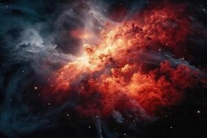 Fire Burning Cloud in Space Illustration Background with photo