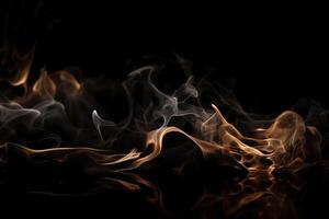 Black Smoke Flame Wave Illustration Abstract Background with photo