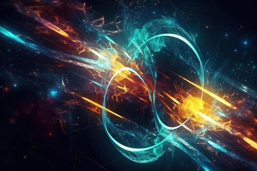 Quantum Realm Technology Abstract Background Illustration with photo