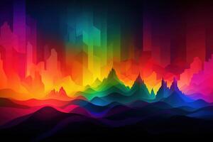 Colorful Aurora Abstract Background Illustration with photo