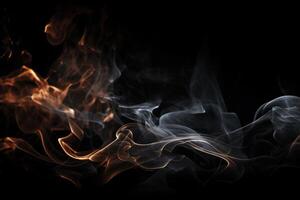 Black Smoke Flame Wave Illustration Abstract Background with photo