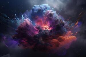 Colorful Cloud Universe Illustration Background with photo