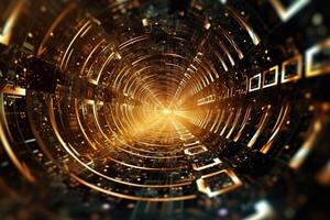 Quantum Realm Technology Abstract Background Illustration with photo