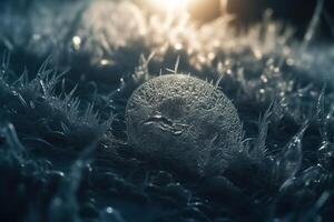 Frozen Nature Ice Detailed Texture Sun Light Background with photo
