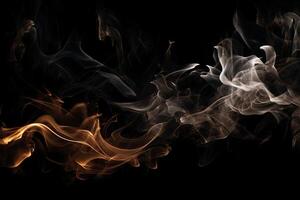 Black Smoke Flame Wave Illustration Abstract Background with photo