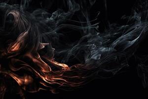 Black Smoke Flame Wave Illustration Abstract Background with photo
