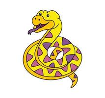 serpiente personaje vector color garabatear ilustración aislado en blanco antecedentes