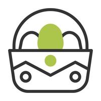 basket egg icon duotone grey green colour easter symbol illustration. vector
