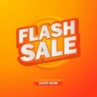 Flash sale banner template design vector