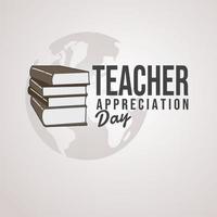 nacional profesor apreciación día y libro vector