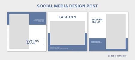 conjunto de 3 editable modelo social medios de comunicación diseño enviar con moderno norte minimalista estilo. adecuado para correo, presentación, promoción producto, moda, anuncios, publicidad, fondo, página vector