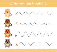 handwriting practice game.Education game for kindergarten and preschool .Educational game for kids vector