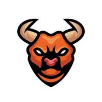 Bull Logo Mascot Isolated On White Background vector