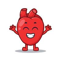Cartoon Happy Heart Character Vector Illustration