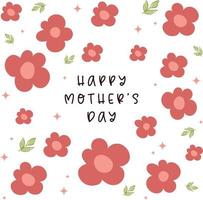 cute fun flower happy mothers day vector