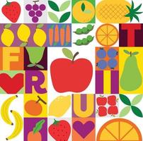 colorful fun fruit pattern vector