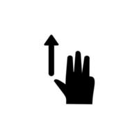 Hand, fingers, gesture, swipe move, up vector icon illustration