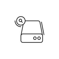 Hard disc, search, networking vector icon illustration