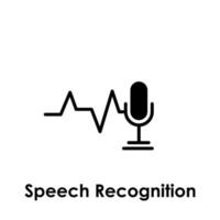 cardiogram, microphone, speech recognition vector icon illustration
