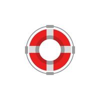 Lifebuoy flat vector icon illustration