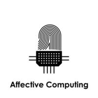 fingerprint, hexagon, affective computing vector icon illustration