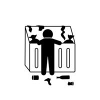 garbage poor man vector icon illustration