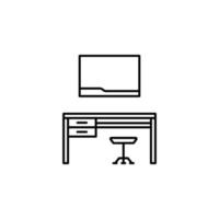 Workplace, work table vector icon illustration