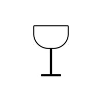 Copa de vino sencillo línea vector icono ilustración