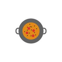 soup in a pan colored vector icon illustration