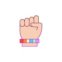 Fist, hand, pride day vector icon illustration