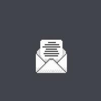 opened letter in pixel art style vector