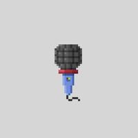 microphone in pixel art style vector