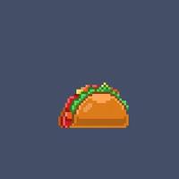 tacos food in pixel art style vector