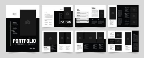 Portfolio layout design and 12 Pages Portfolio Design vector