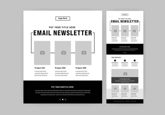 Email Newsletter with Black and White