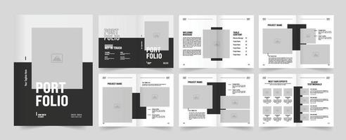 Portfolio design or 12 pages architecture portfolio layout design vector