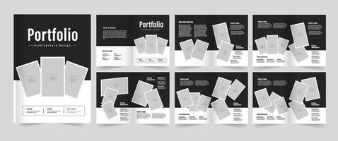 Portfolio Layout Template and and portfolio with Black and White vector